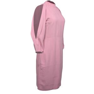Cushnie Etochs Mock Neck Midi Mauve Pink Open Sleeve Size 0 Pencil Dress